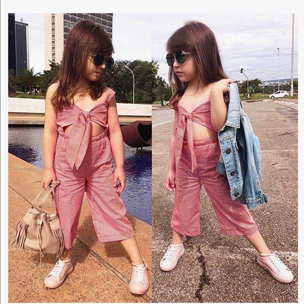 Girl’s Gingham Romper